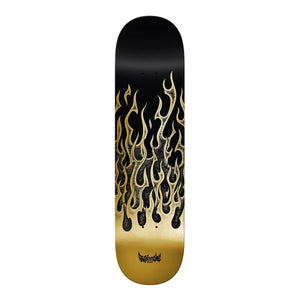 Real Nicole Hause Flames Redux Twin Nose 8.5 gold foil skateboard deck