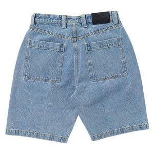 back view real skateboards street cleaner denim shorts 