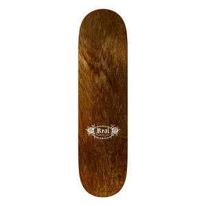 Real Team Oval by Harry Lintell 8.5 skateboard deck top wood stain colors
