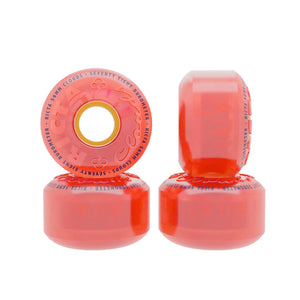 Four pink  translucent ricta cloud skateboard wheels 56mm size and harness of 78a 