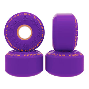 front and size image Ricta clouds wheels purple and orange 57mm and 92a hardness