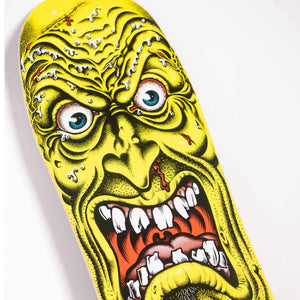 Roskoppp fave reissue skateboard deck yellow up close image 