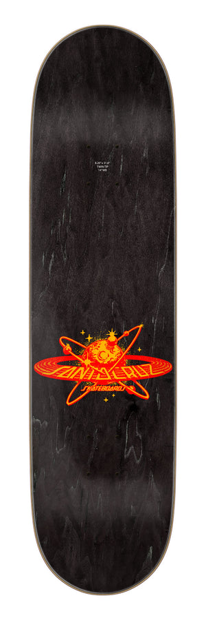 Top view of Santa Cruz Asta Cosmic Cat Twin Pro 8.2-inch skateboard deck
