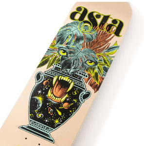 Santa Cruz Tom Asta Pro 8.2 skateboard deck with pastel graphics and symmetrical shape
Santa Cruz Tom Asta Pro 8.2 skateboard deck with pastel graphics and symmetrical shape close up image


