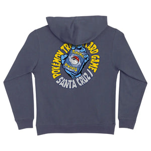 Santa Cruz Pokémon TCG Hand youth hoodie in Storm Blue back view
