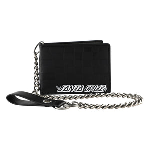 black double fold Santa Cruz chain wallet front image