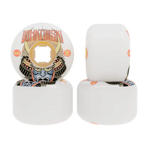 a set of oj double euro winkowski chubbies 99a/95a 54mm skateboard wheels samurai graphic