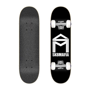 black micro 6 inch sk8mafia complete deck in black white