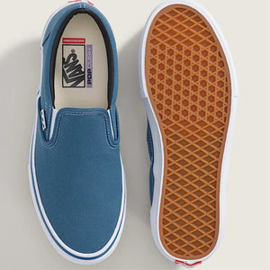 Vans Skate Slip-On in navy canvas with PopCush top and bottom image profile 