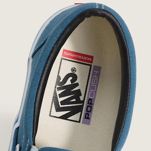 Vans Skate Slip-On in navy canvas with PopCush insoles, insole image.