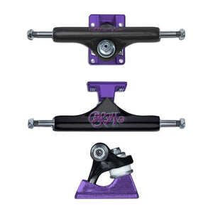 black and purple Bam slappy hollow st1 skateboard trucks top bottom image 