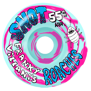 Snot Wheel Co. Franky Villani Roaches Wheels 55mm 101A Blue Swirl front view
