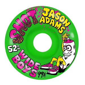 Snot Wheel Co. Jason Adams Wide Boys 52mm Green skateboard wheels front view