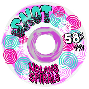 snot skateboard wheels Nolan spiral 58mm wide boys