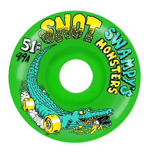 wheels Snot Wheel Co. Swamp Monsters 51mm 99A Green Classic Shape skateboard wheels front view