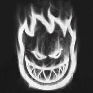 Spitfire Bighead Smoke Black Hoodie close-up smoke fade logo