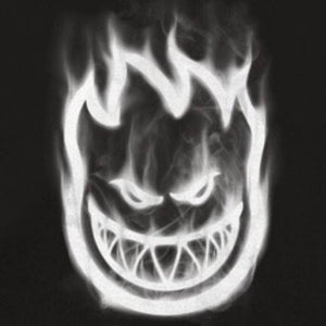 Spitfire Bighead Smoke Black Hoodie close-up smoke fade logo