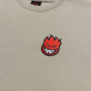 Spitfire Lil Bighead Cement Crewneck in grey with embroidered red  Bighead graphic, standard fit, crew neckline, made from cotton and polyester blend.