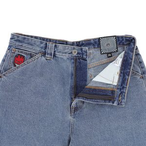 Spitfire Bighead Fill Denim Jeans back view with embroidered pocket design