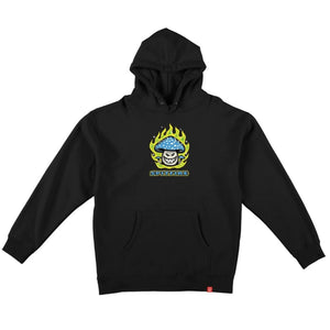 black pull over spitfire mushroom hooded sweatshirt