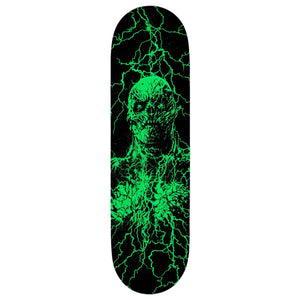 Santa Cruz × Stranger Things Vecna Deck 8.5 front graphic glow green