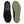 A pair of black olive skate slip-on sneakers shown from the top and side, with the textured light green outsole visible on the right. Theskate  Vans checkered logo is visible on the inner label.