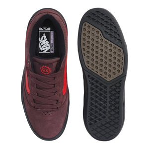 Top view of Vans BMX Proof Wafflecup shoes in Brown Rio Red and Black