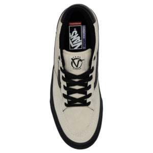 top image of oatmeal vans shoes model rowan color oatmeal black