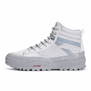 Vans Sk8-Hi GORE-TEX Insulated MTE in Light Grey, side view showing the Sidestripe and lugged outsole