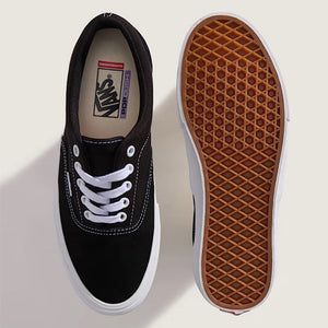 top and bottom image Vans skate era black white shoes 