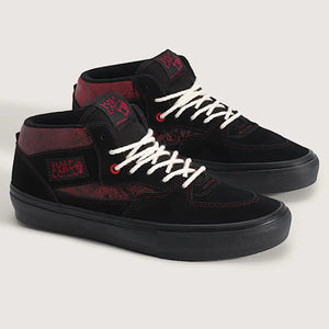 Pair of Vans Skate Half Cab black and red skate shoes