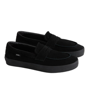 pair of Vans black suede skate loafers side pair image