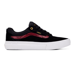 black vans walker cup sole pylon red shoes side image