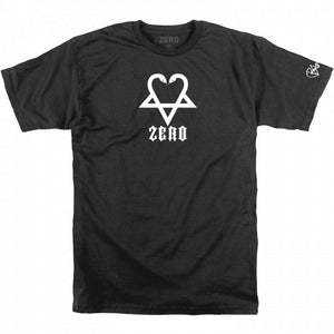 Zero x Bam Snake-A-Gram Heart black short sleeve t-shirt