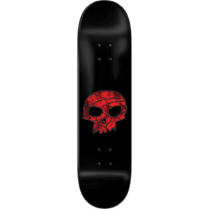 black and red zero singles skull stained glass 8.5 deck bottom graphic