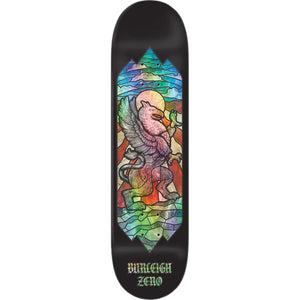 Zero Burleigh Stained Glass Griffin Deck 8.5". Pro model deck with stained-glass griffin graphic, 7-ply maple construction, strength, and classic Zero pop