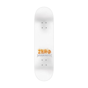 white zero x Megadeth skateboard top image