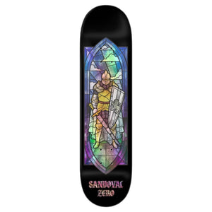 Zero Sandoval stained glass skateboard deck 8.25 black dipped